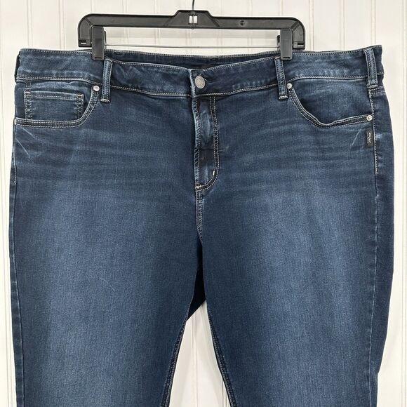 Silver Jeans Womens 24W Elyse Slim Boot Cut Relaxed Blue Denim CowboyWestern EUC - Picture 3 of 14